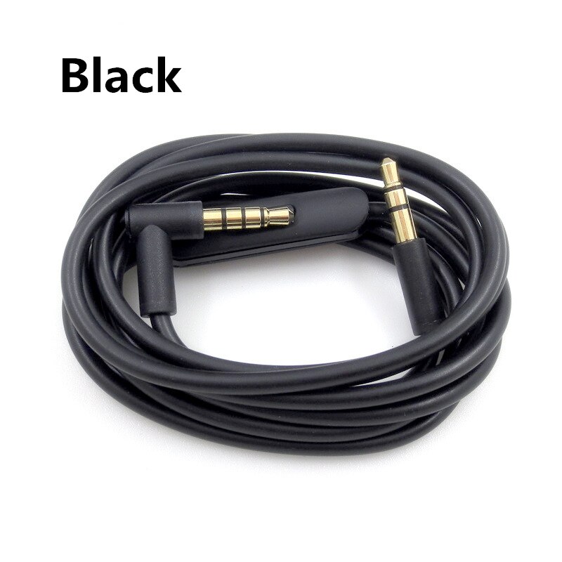Vervanging Audio Kabel Cord Wire Met In-Line Microfoon En Controle Voor Beats By Dr Dre Solo Studio Pro detox Hoofdtelefoon 2.15: Black