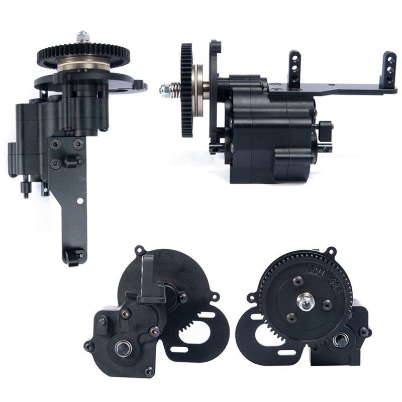 Metal CNC Chassis / Gear Box Transfer Case Center Gearbox Transmission Case 2 Speed for 1/10 Axial SCX10 Wraith 90018 RC Crawler