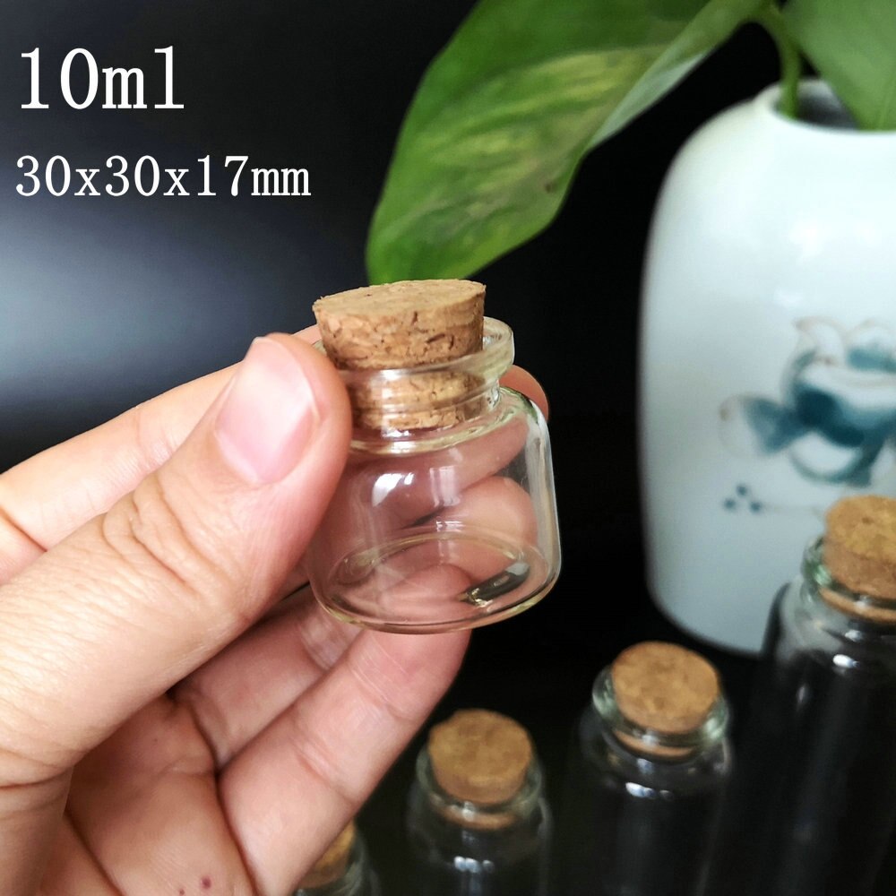 Botellas Vacías de almacenamiento DIY con tapones de corcho, frascos de vidrio para deseos, manualidades para decoración, 10ml/15ml/20ml/25ml/30ml/40ml/55ml, 50 Uds.
