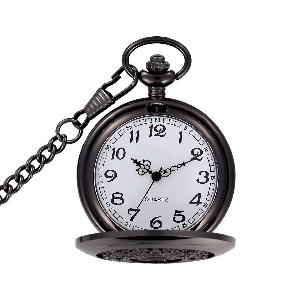 Steampunk Hollow Pattern Quartz Pocket Watch Necklace with Chain Pendant Women Ladies Girl Best Fob Watch