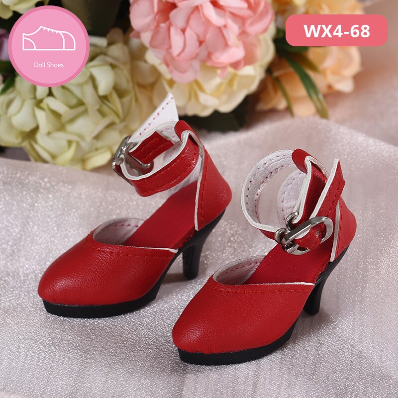 Buty dla lalki BJD 1 para 6cm PU skórzane buty moda Mini zabawka Shoes1/4 lalki dla Chateau Fairyland Luts Doll 2 kolorowe akcesoria: Czerwony