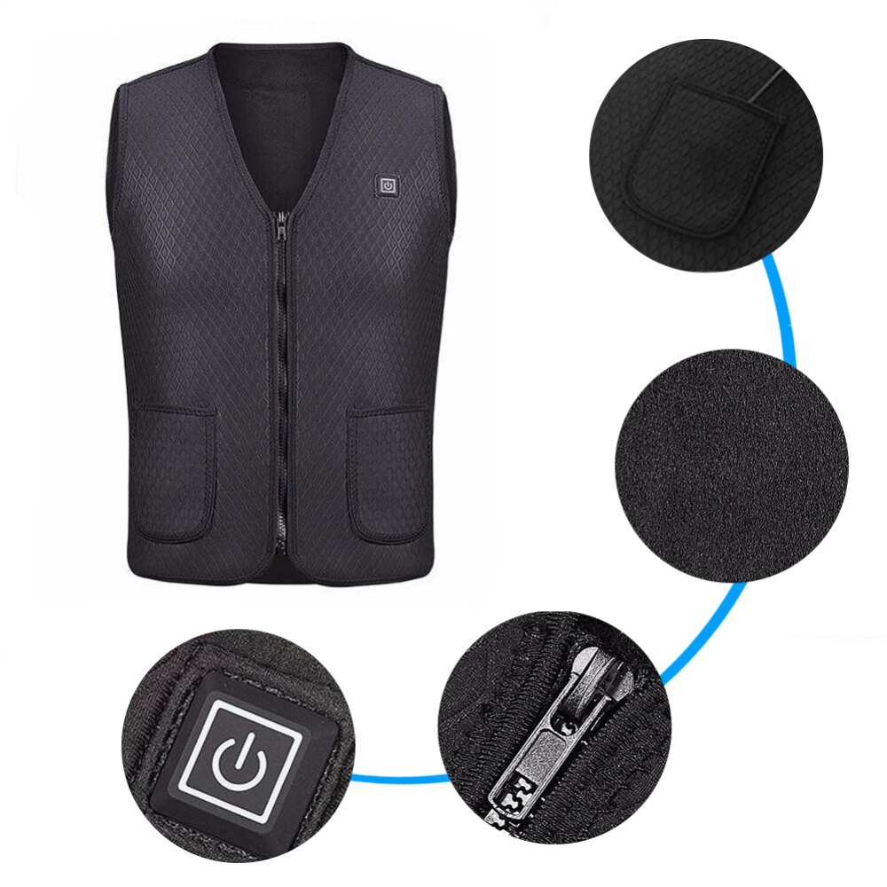 Vrouwen Mannen Usb Infrarood Verwarmde Vest Outdoor Jas Winter Leisure Dagelijkse Elektrische Vest Voor Sport Wandelen Vest