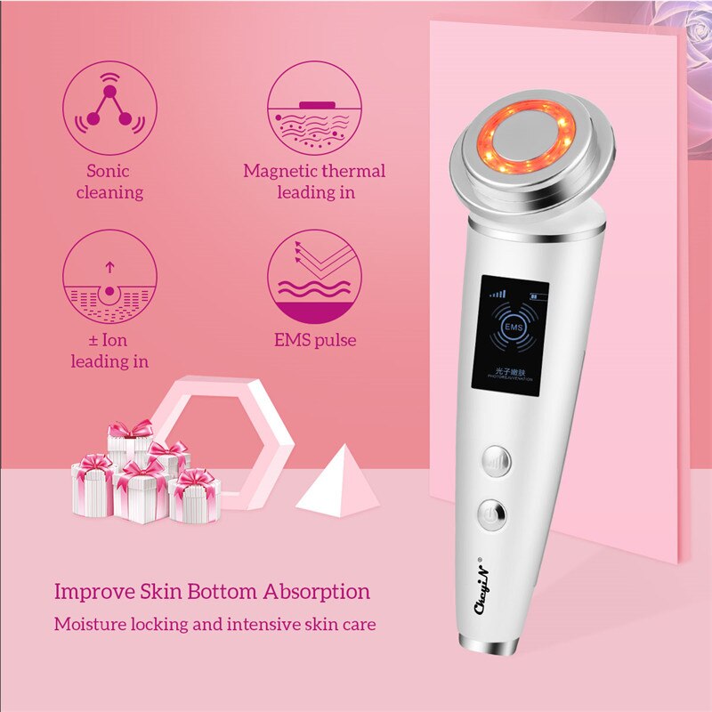 LCD RF Radio Frequency Machine Skin Rejuvenation EMS LED Photon Vibration Facial Tighten Face Lift Ion Beauty Device