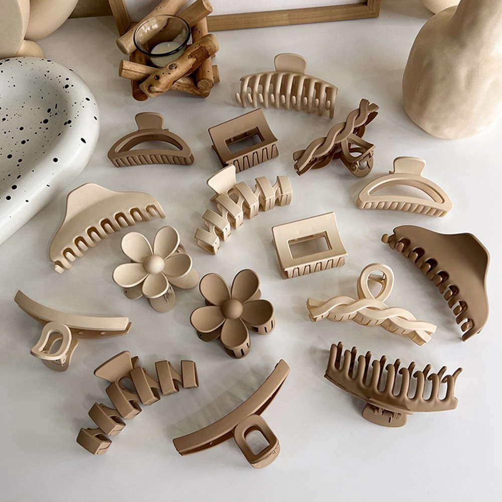 1 Stuk Koreaanse Koffie Zwart Grote Hair Claws Acryl Haarspelden Haarspeldjes Krab Haar Clips Hoofddeksels Voor Vrouwen Meisjes Haar Accessoires