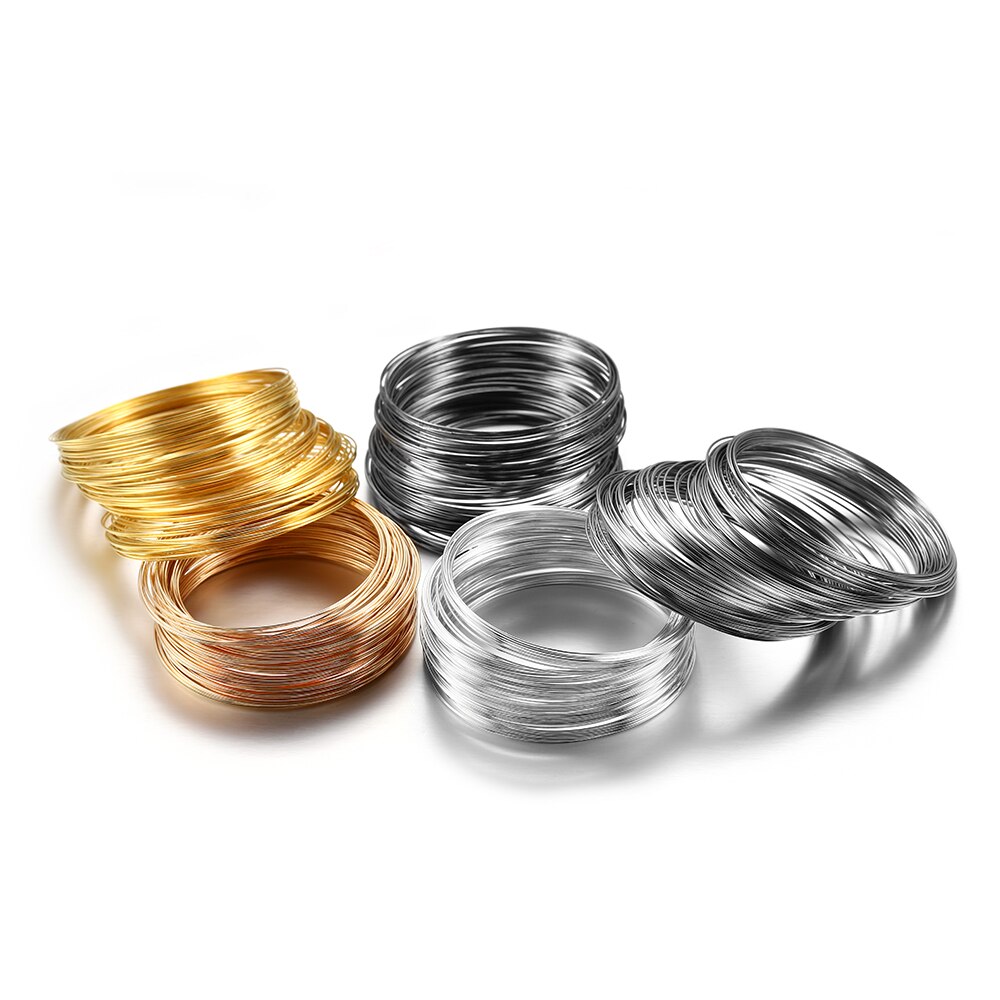 100 Loops/Lot 0.6Mm Geheugen Draad Koord Staal Kralen Draad Handmake Armbanden Oorbellen Koord Voor Diy Sieraden Maken accessoires