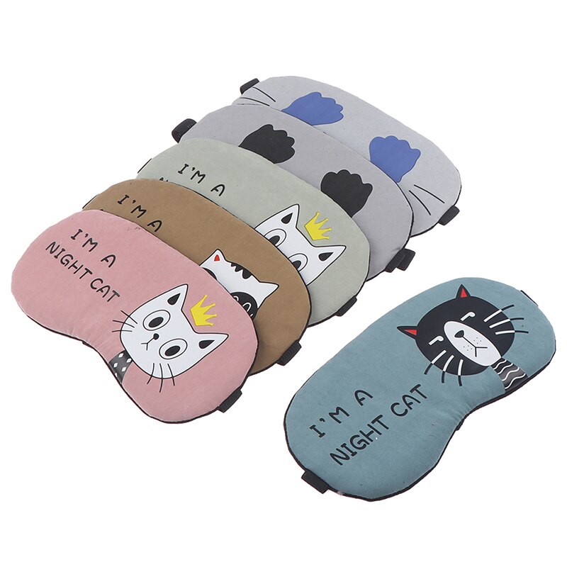 1 Set Cartoon Leuke Slapen Oogmasker Zacht Gewatteerde Slaap Reizen Shade Cover Met Ijs Kompres Gel