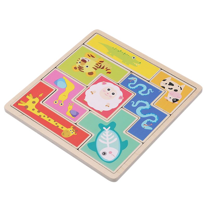Kids Houten Dieren Puzzel Speelgoed Vorm Bijpassende Cognitieve Spel Puzzels Baby Vroege Educatief Speelgoed