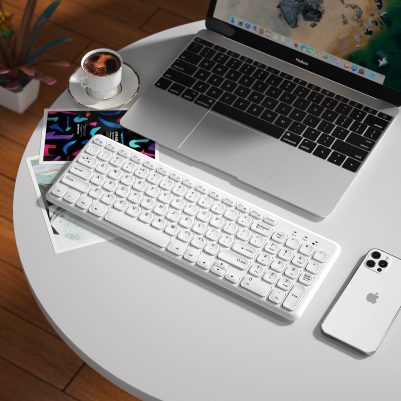 2.4G Draadloze Gaming Toetsenbord Muis Set Voor Macbook Xiaomi Draadloze Magic Toetsenbord Muis Gamer Combo Computer Toetsenbord Pc Gamer: White keyboard