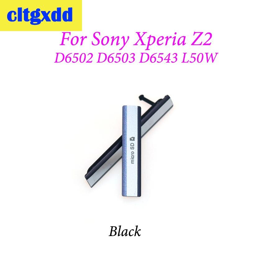 Cltgxdd Micro SD USB + SIM Card Slot Stof Plug Poort Opladen voor Sony Xperia Z2 D6503 L50W D6502 D6543 dust Waterdichte Hoes: Black