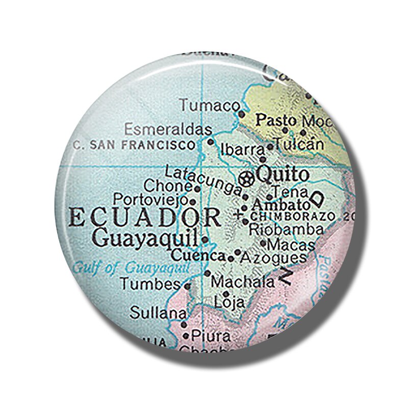 Ohio Melbourne Williamsburg Ecuador Los Angeles Indianapolis Cape Cod Philadelphia Florence Map Souvenir Fridge Magnets Stickers: Ecuador