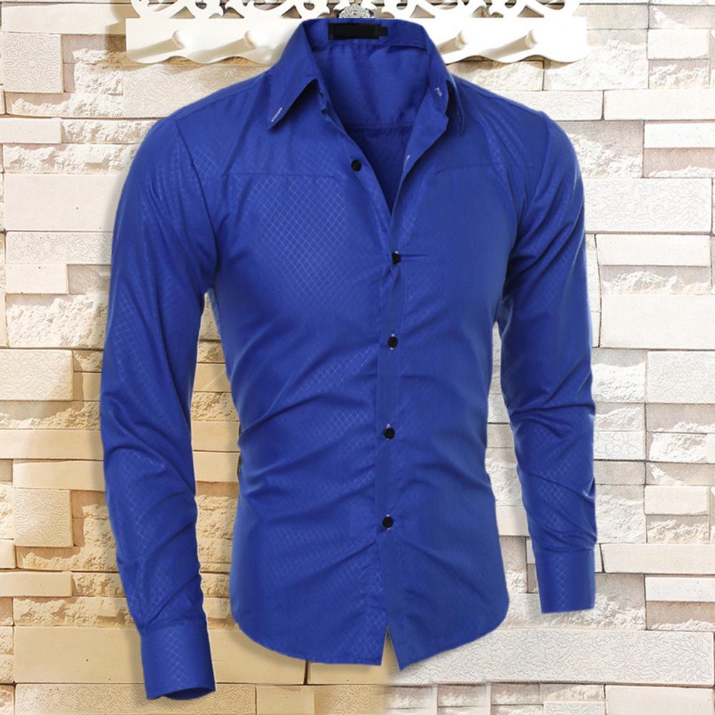 Camisas de negocios informales de talla grande para hombre, camisas de manga larga de poliéster transpirables, ajustadas, novedad de primavera,