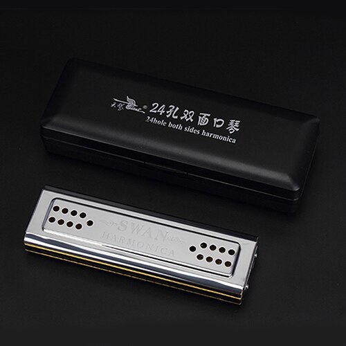 Swan Harmonica Double Tone 24 Double Holes Tremolo C & G Key Mouth Organ Wind Musical Instrument Kids & Adult: Default Title