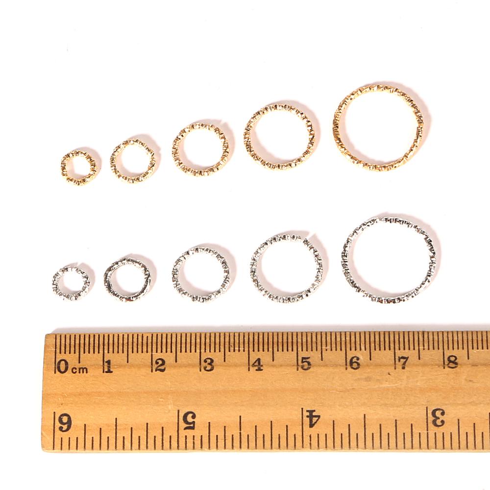 50pcs 8-20mm Gold Rhodium Round Jump Rings Twisted Open Split Rings jump rings Connector For Jewelry Makings Findings Supplies