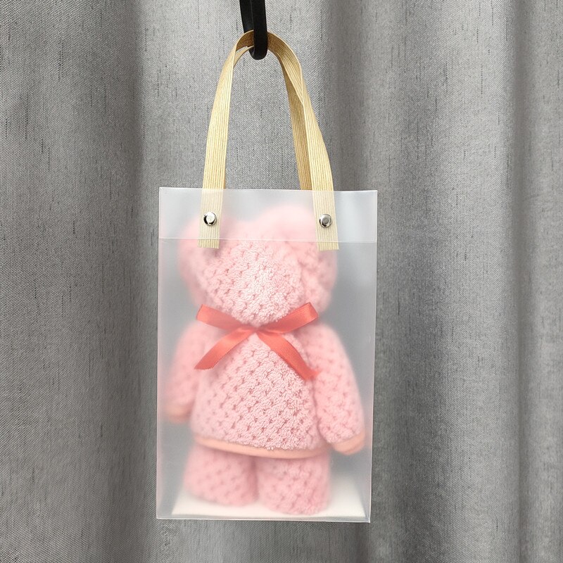 Ensemble de serviettes de bain de luxe en velours, molleton, forme d'ours, avec boîte, séchage rapide, en microfibre, de mariage, de fête: 12