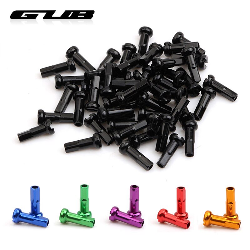 Gub 100 stk eiker nipler cnc-maskinerte elokserte  g14 eiker caps legering lett vekt flerfarge alternativer sykkel hjul felg deler