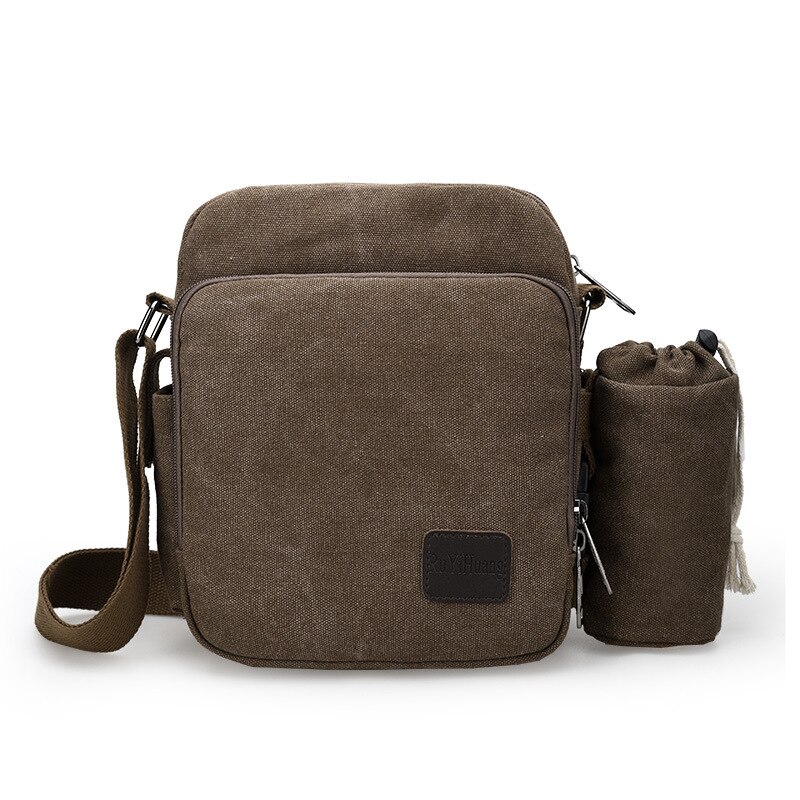 Canvas Male Solid Casual Shoulder Messenger bag Box Type Cross-body Bag