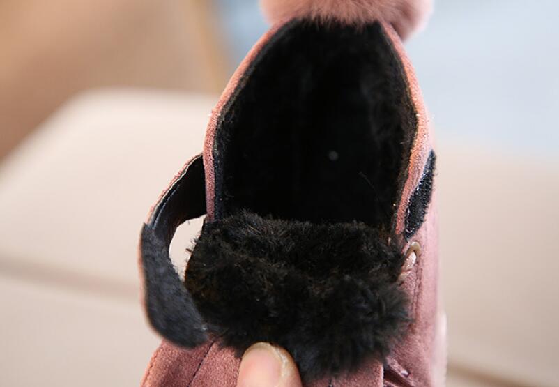 winter girls snow boots children plus velvet ankle boots girl warm baby cotton shoes princess shoes