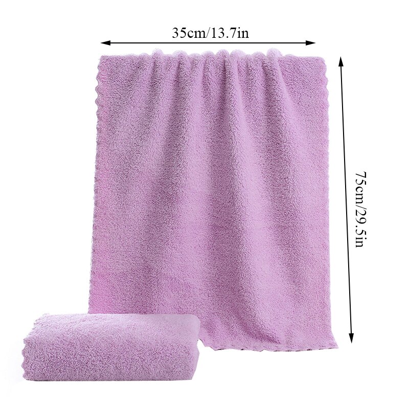 Solid Color Coral Velvet Towel Microfiber Absorbent Towel Home Shower Hair Face Hand Towel Breathable Comfort Clean Supplies