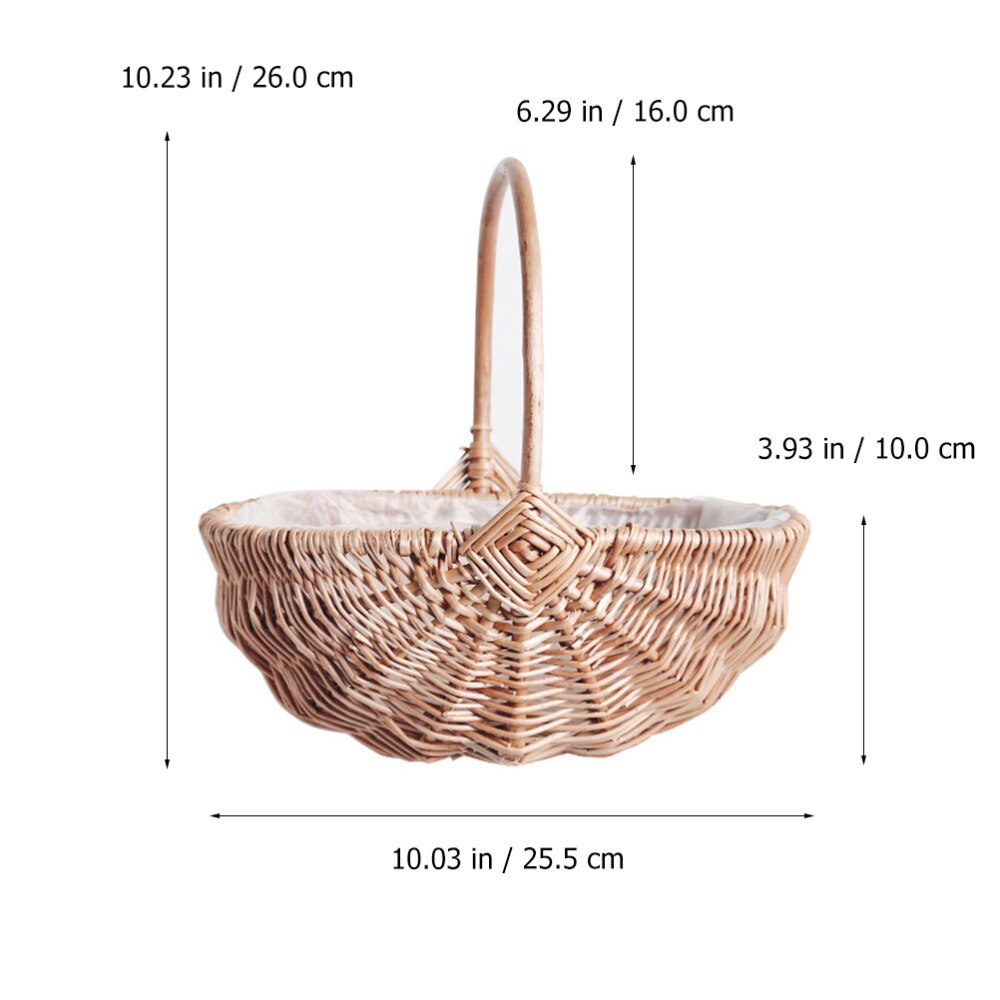 Kształt arbuza tkane rattanowe kosz na kwiaty pojemnik na rośliny delikatny pleciony kosz