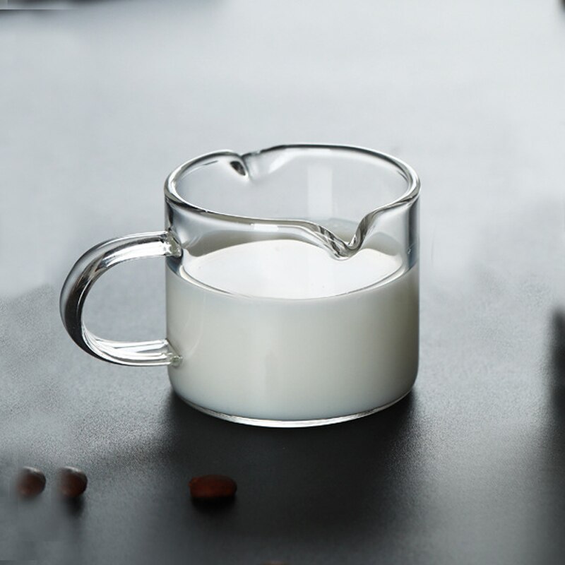 Hittebestendig Glas 70Ml Maatbeker Kleine Melk Cup Keuken Jigger Voor Espresso Koffie Dubbele-Mouthed Ounce cup Melk Cup: Straight cup