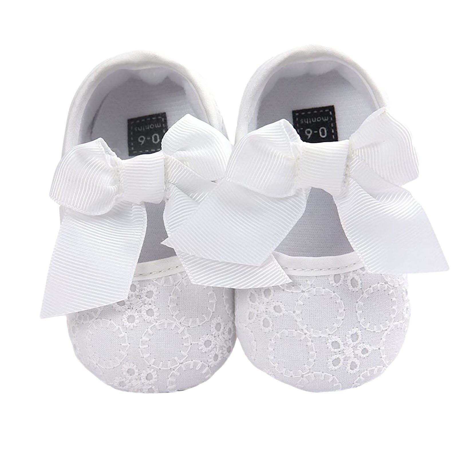 Chaussures brodées à semelle souple pour bébé fille, chaussures de princesse à nœud, tendance Kawaii,