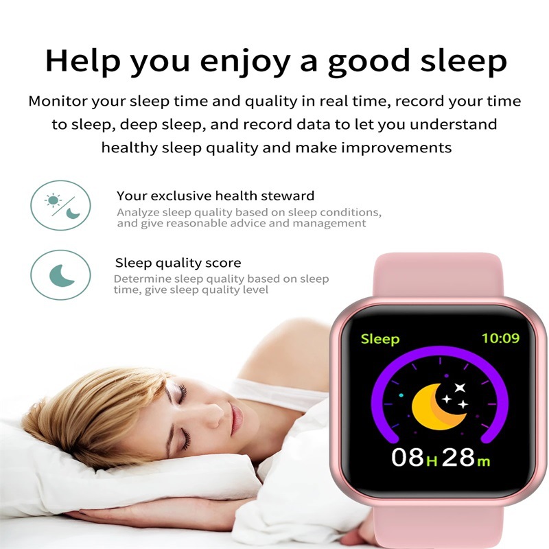 Nuovo Y68 Smart Watch Schermo a colori Conteggio passi Modalità multi sport Promemoria messaggio Fotografia Musica Telecomando Smart Band