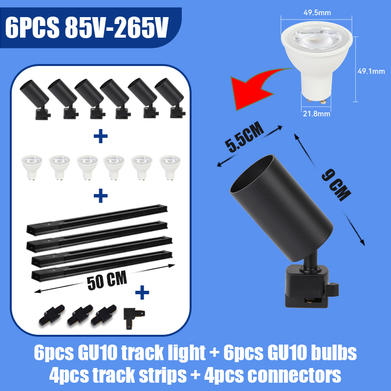 Full Sets Led Track Lights GU10 Ceiling Spot Led Rail Lighting for Living Room Decor 110V 220V Spotlight Wall Track Light Fixtur: Dark yellow / Beige