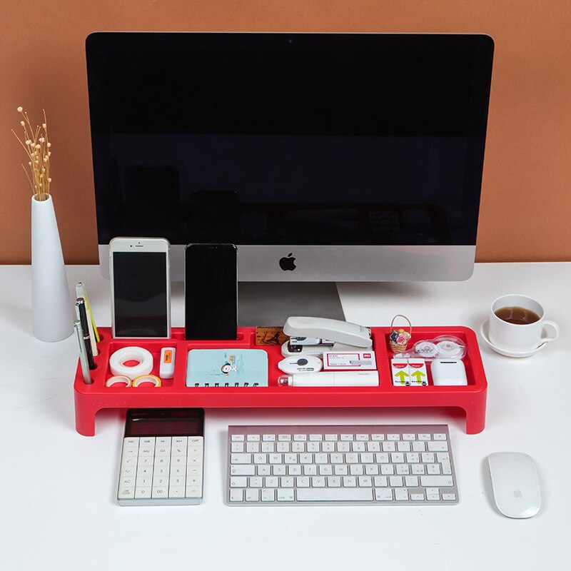 Office Stationery Storage Box Keyboard Storage Rack Stationery Organizer Pencil Holder Cell Phone Stand Grid Multi-function