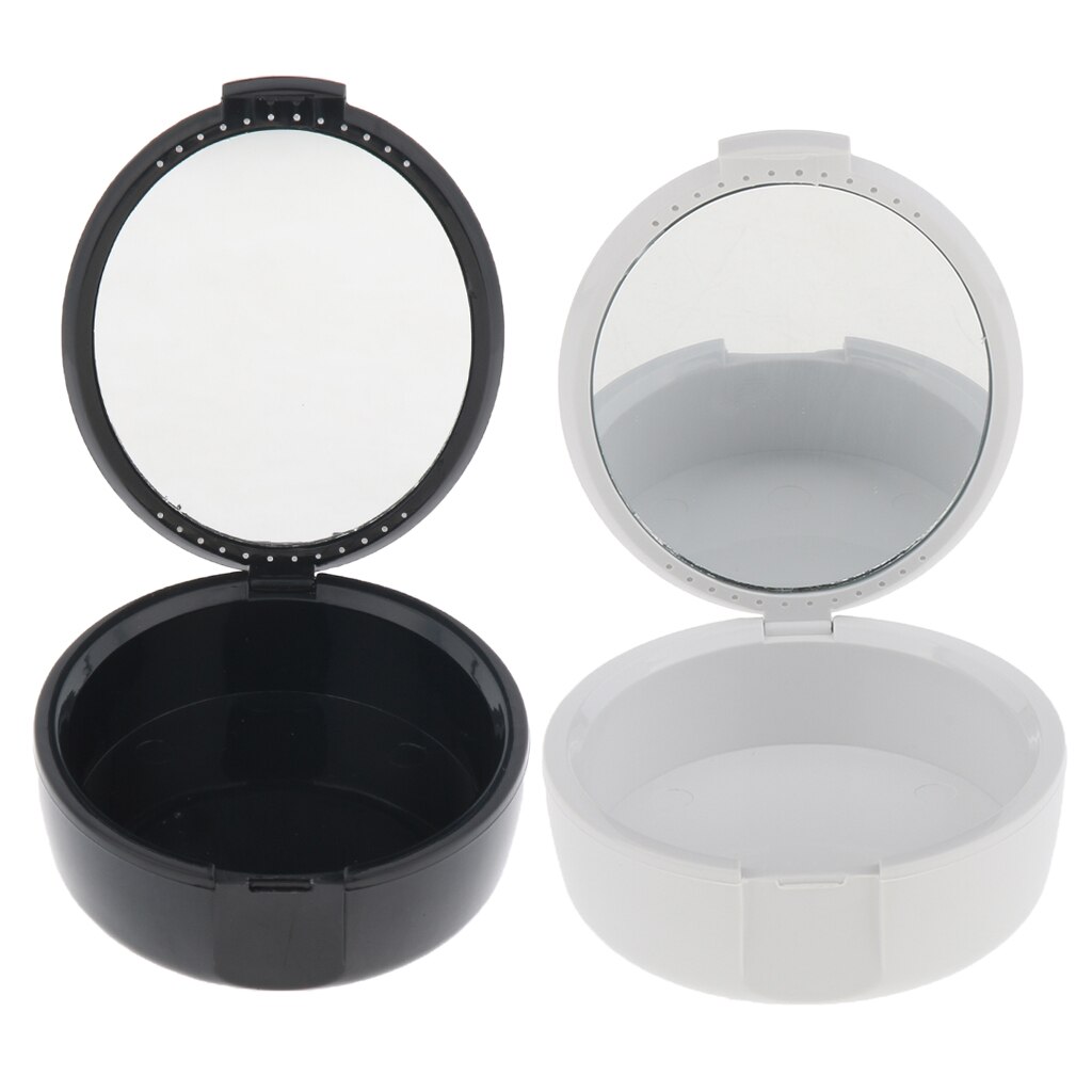 2 Denture Storage Box With Mirror Mouth Guard Container Retainer