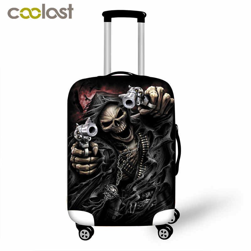 Punk Rock Guitar Rose Skull Suitcase Cover Travel Accessories Elastic Protective Luggage Covers Anti-dust Case Cover 18-32 inch: S / pxtgothic144