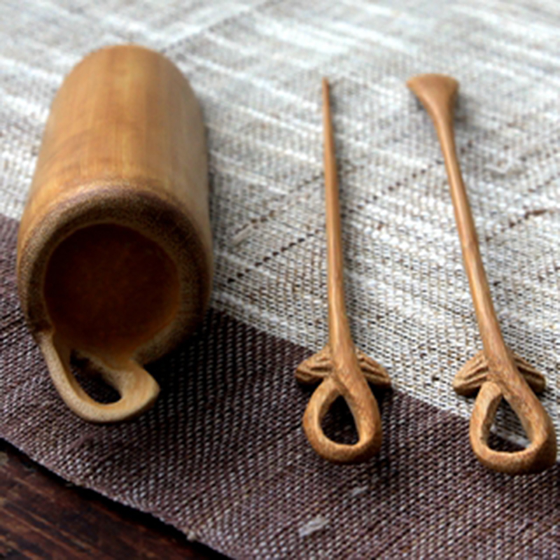 Natürliche Bambus Carving Ruyi Tee Kugeln Abzieher Nadel einstellen Tee Schaufel handgefertigte Jahrgang Kung Fu Tee-einstellen Chahe Cha Ze Kaffee Werkzeuge
