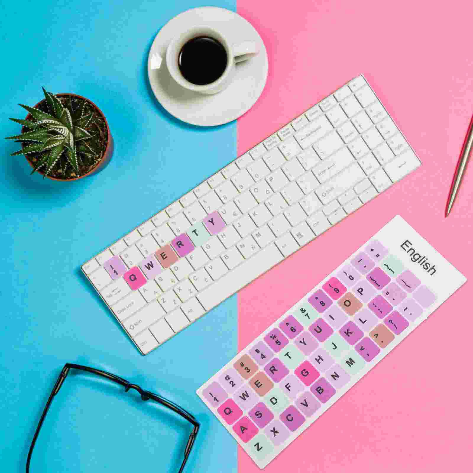 2 Sheets Laptop Keyboard Sticker Laptop Keyboard Sticker English Keyboard Decal