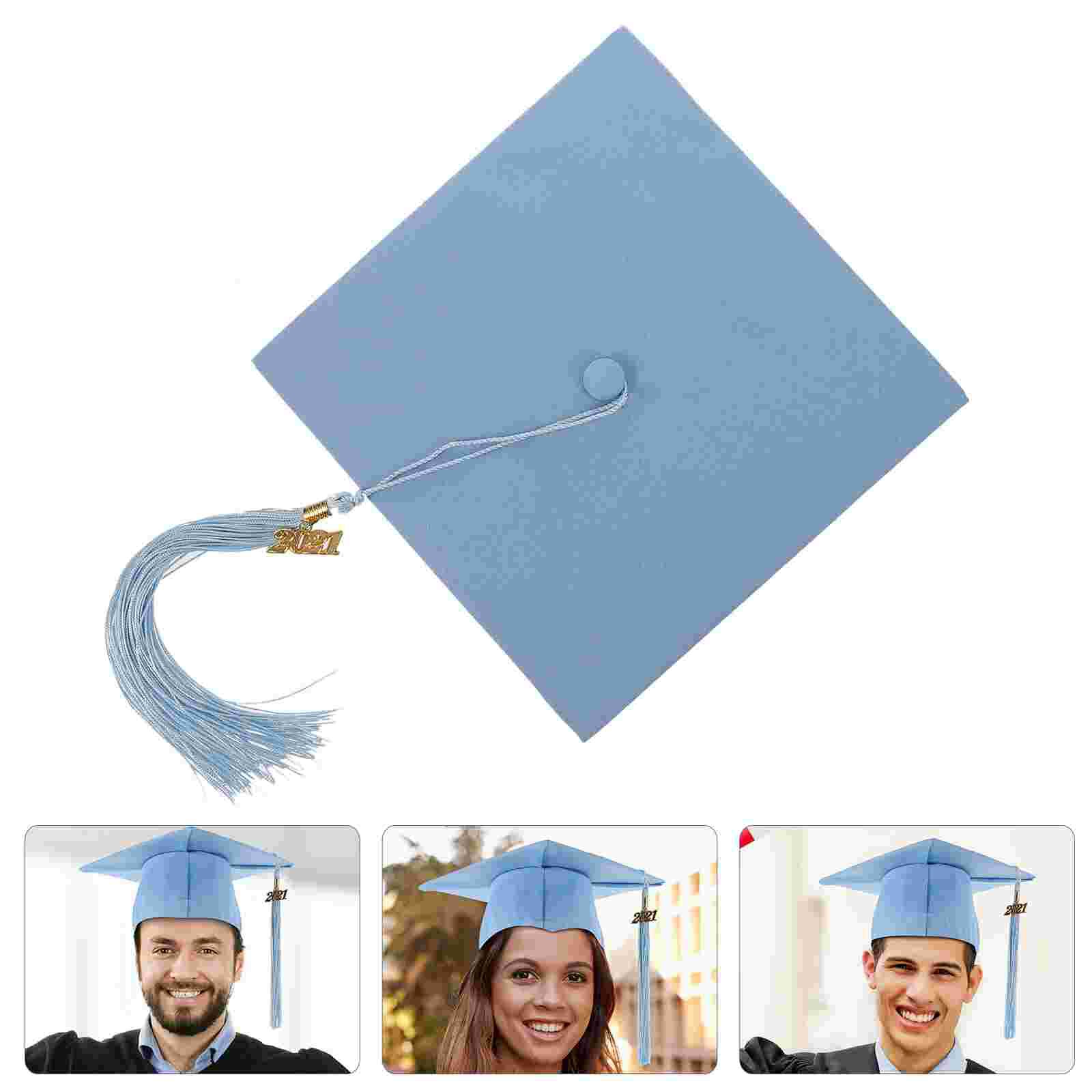 1 Pc Practical Graduation Cap Meaningful Bachelor Hat Headgear (Free Size): Sky-blue