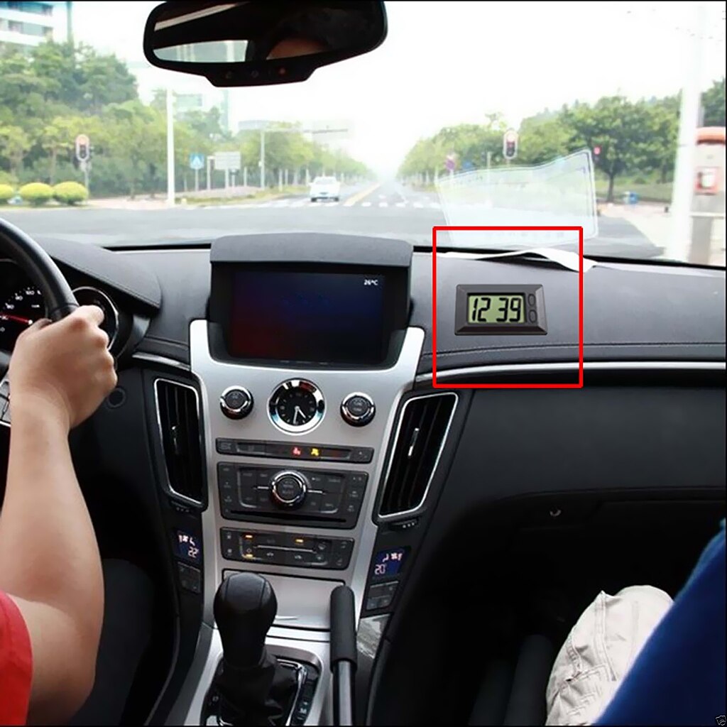 1 Pcs Car Clock Car Clock Electronic Watch Car Dashboard LCD Screen Large Digital Clock Time Self-Adhesive Car Accessories