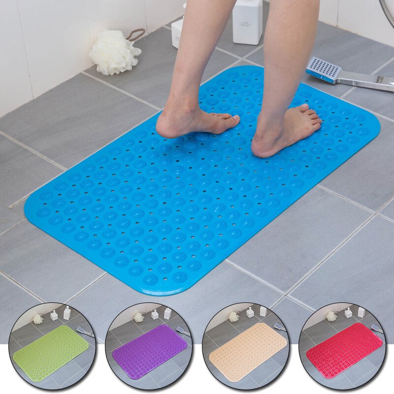 Long PVC Bath Mat Massage Bathroom Rugs Safety Anti Slip Shower Bathtub Mat Suction Cup Floor Mat Foot Pad 40x100cm