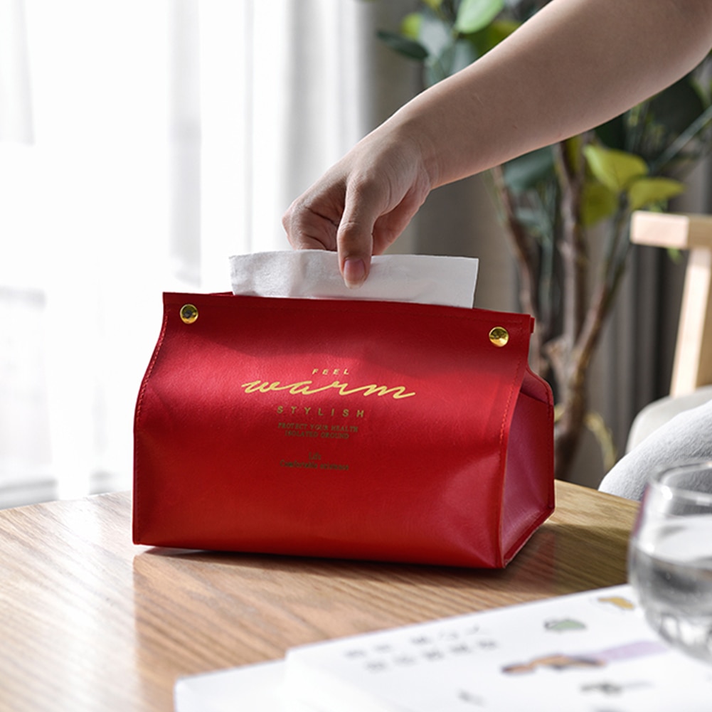 Boîte à mouchoirs en cuir multifonction, pratique, Simple, pour serviettes de bureau, conteneur de stockage Durable