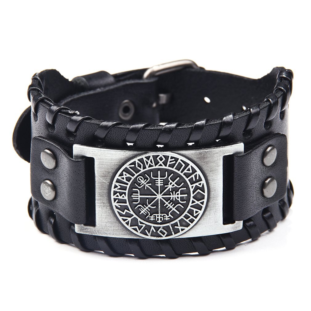 Juego de 3 pulseras Retro de Metal y cuero para hombre, joyería Vintage hecha a mano con ancla, pulseras, brazaletes para hombre, de joyería para hombre: 2