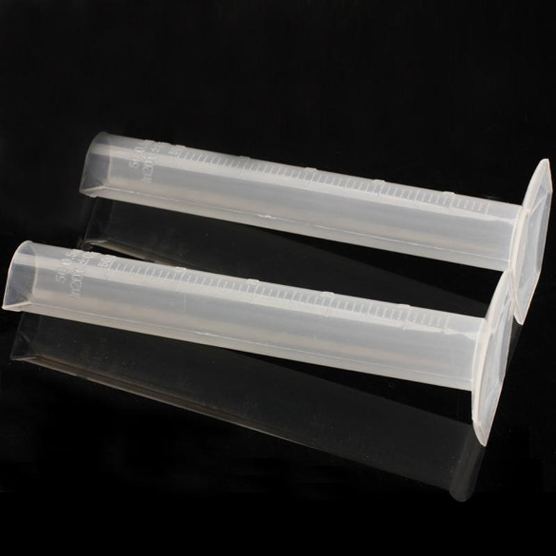 5Pcs 50ml Plastic Translucent Laboratory Cylinder Graduated Measuring Cylinder Tool for Chemistry Laboratory Test School Supply