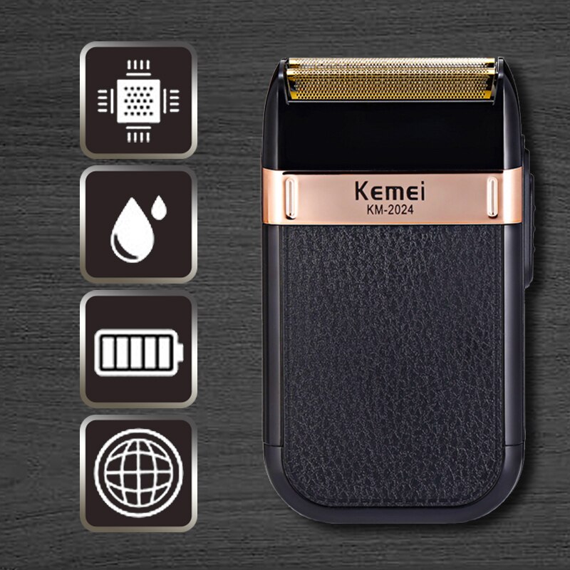 Kemei electric shaver leather razor case shaver for men Double knife net razor mens electric shavers for men razor men