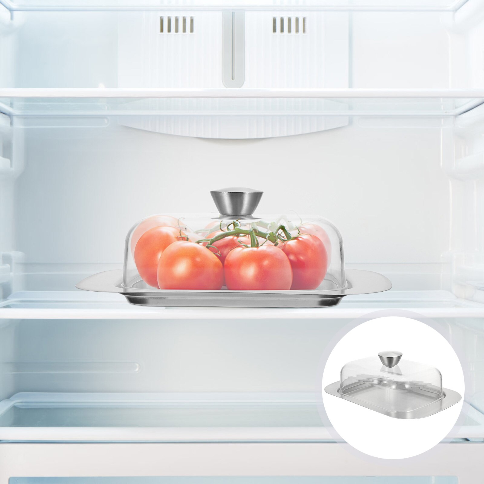 1pc Butter Dish with Cover Clear Durable Butter Box Butter Keeper for Restaurant