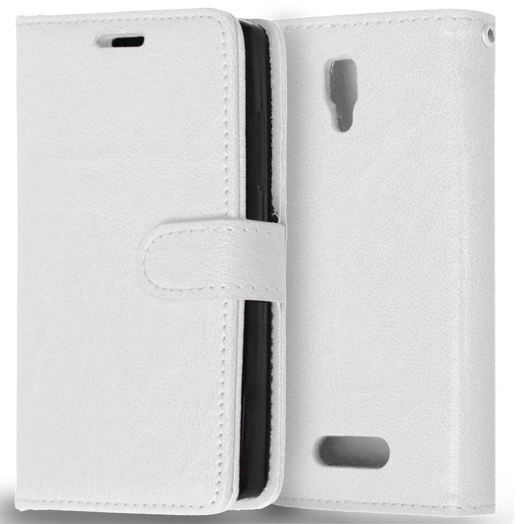 For Lenovo A2010 Phone Bag Book Cover Wallet PU Leather Bag Flip Case For Lenovo A Angus2 Phone Skin Case With Card Holder: White