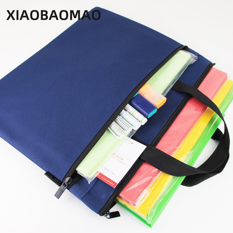 Folder Document Bag Man Laptop Handbags Portable File Bag Business Briefcase Organizer Notebook Handbags Solid Color