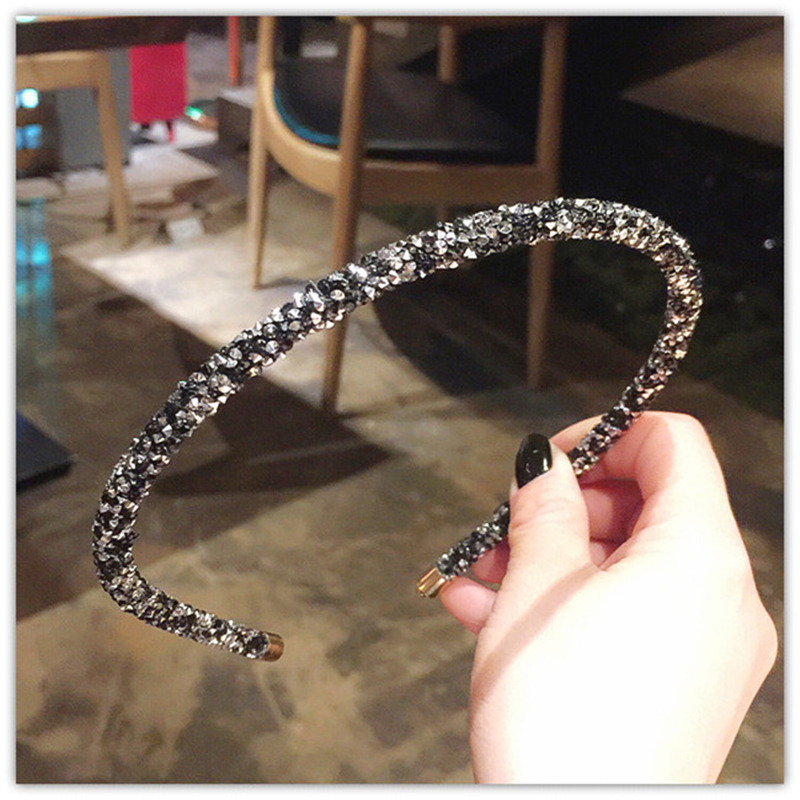 Neue Dünne Seitenband Diamant Super Blinkende Stirnband Koreanische art Haar Band Kristall Haar Zubehör Für Elegante Frauen Headwear