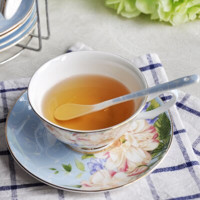 Vintage High Tea Cup Set European Coffee Cup Tea Ceramic Espresso Cups Set Saucer Set Tazas Home LZI122: Cup A