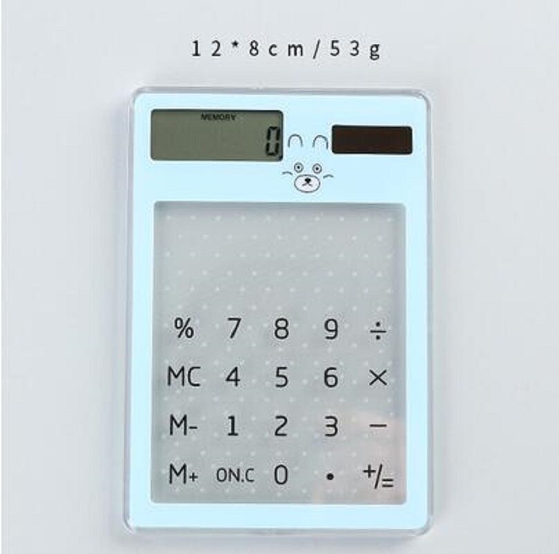 KEMBONA Solar Calculator LCD 8 Digit Touch Screen Ultra slim Transparent Solar Calculator Stationery Clear Scientific Calculator