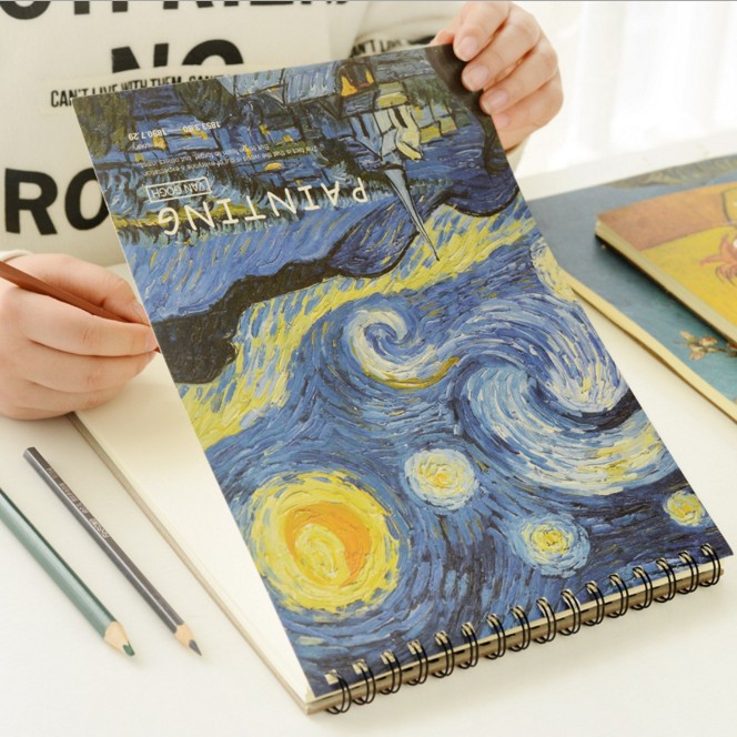 1 Piece Vintage Graffiti A4 A3 Sketch Book Drawing Papers Art Painting Template Sketchbook Students Stationery Birthday