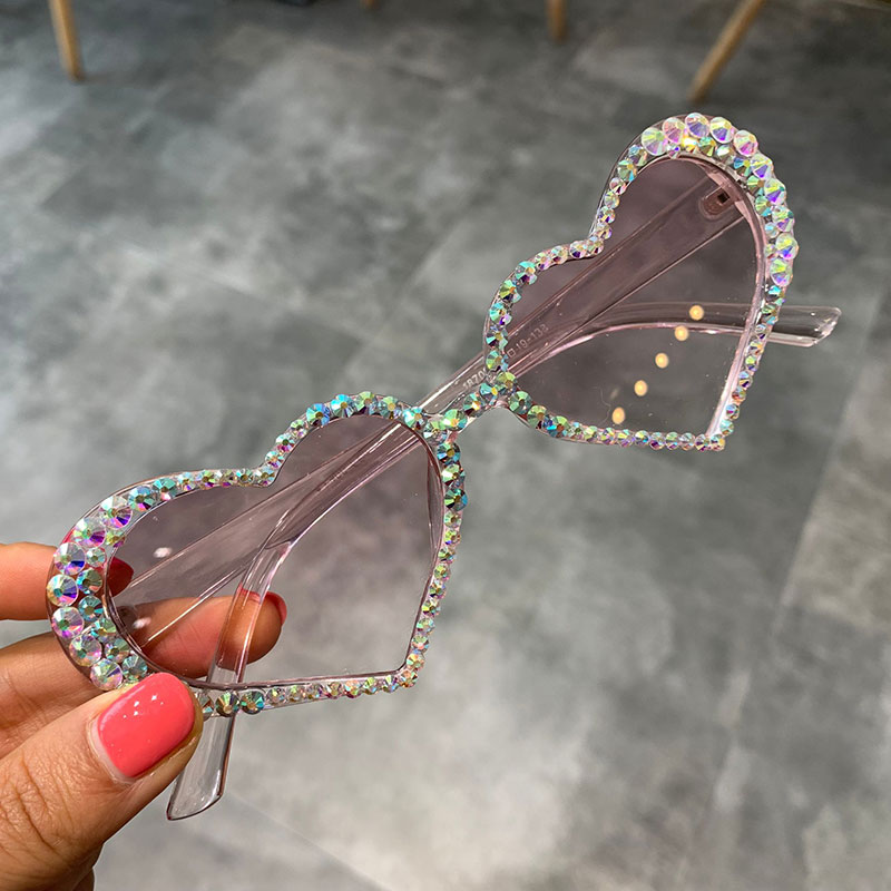 Vintage hjerte solbriller kvinner luksus rhinestone dekorasjon cat eye solbriller menn briller oculos klare briller