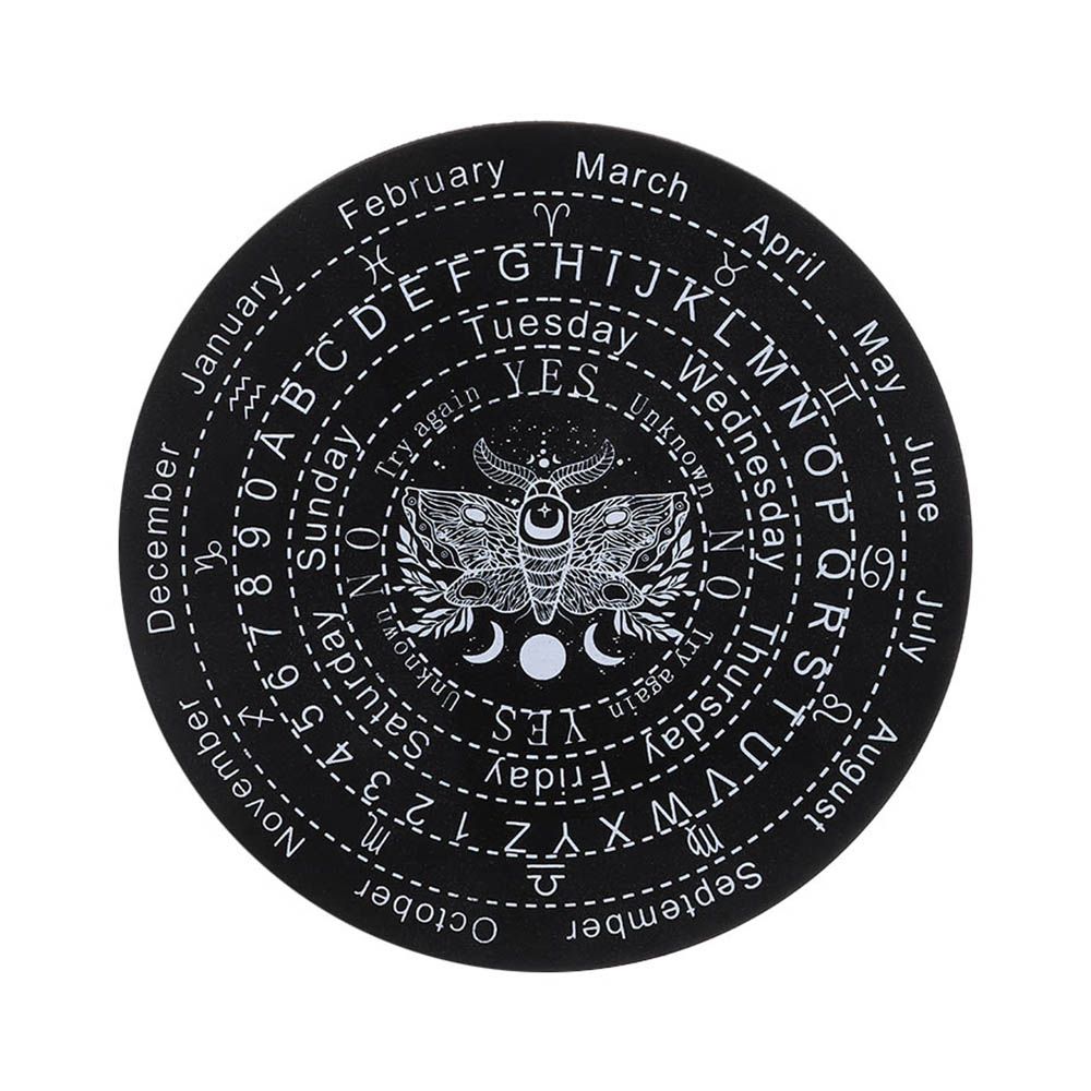 Houten Waarzeggerij Slinger Boord Star Zon Maan Energie Carven Plaat Healing Meditatie Board Ornamenten Metafysische Altaar Decor: Style 2-Black 25cm