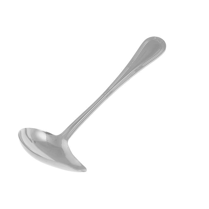 Cuillère à Sauce à soupe en acier inoxydable, petite louche à soupe, cuillère de service créative, cuillère à Sauce au bouillie, couverts délicats, 1 pièces: Argent