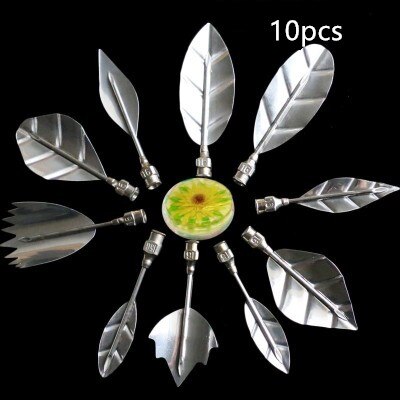 10/11pcs 3D Jelly Flower Carving Tool Art Home Kitchen Stainless Steel Gelatin Pudding Nozzle Syringe Cake Decorating Utensil: 10PCS Silver-A